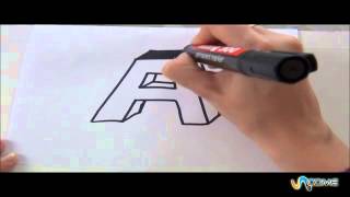 Come disegnare la lettera A in 3D [upl. by Regan]