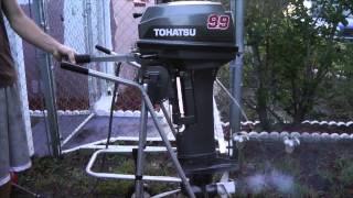 Tohatsu 99hp longshaft 2 stroke tiller outboard motor [upl. by Otnicaj390]