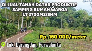 DI JUAL TANAH DATAR PRODUKTIF SAMPING RUMAH WARGA LT 2700M2SHMdarangdan purwakarta viralvideo [upl. by Hoppe]