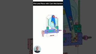 Pick and Place with Cam Mechanism machine mechanical 3d autocad 3ddesign engineering [upl. by Aleit173]