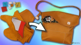 Damen Handtasche  Leder Upcycling mit Nähanleitung  DIY Umhängetasche [upl. by Otrebireh]