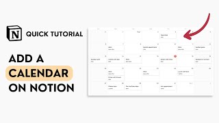 How to Add a Calendar on Notion Quick Tutorial [upl. by Barabbas]