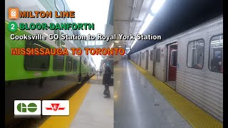 TTC amp GO Transit POV Walk Cooksville GO Station to Royal York Station Via Kipling Station [upl. by Cressler]