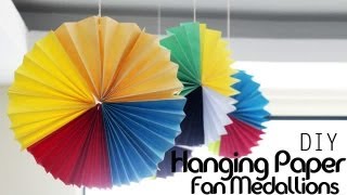 DIY  Hanging Paper Fan Medallions [upl. by Yoo163]