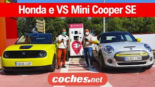 Honda e vs Mini Cooper SE  Comparativa Eléctricos  Prueba  Review en español  cochesnet [upl. by Marchelle]