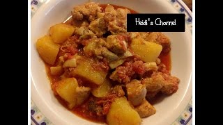 Fricase de cerdoPuerco cubano RecetaComida cubanaPlatos cubanosCuban pork fricassee easy recipe [upl. by Nahtiek]