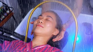 ASMR  The Most Relaxing Hair Spa on a rainy day  Scalp Treatment [upl. by Nylimaj]