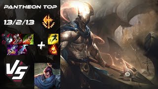 TOP Pantheon vs Yasuo  EU Grandmaster Patch 1420 [upl. by Krischer213]