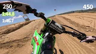 250 vs 450 Lap Time at Cahuilla Creek MX [upl. by Euqinna]