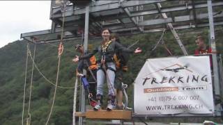 Goldeneye 007 bungee jump 220 meters  Verzasca Switzerland [upl. by Scheers]