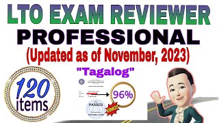 LTO EXAM REVIEWER FOR PROFESSIONAL DRIVERS LICENSE 2023 120 ITEMS TAGALOG [upl. by Enailuj]