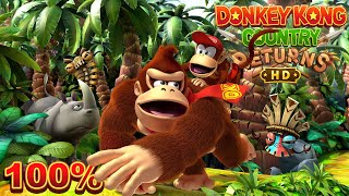 Donkey Kong Country Returns HD  Full Game Walkthorugh 100 HD [upl. by Fonda390]