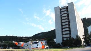 Sea King takes off from hospital in Norway [upl. by Schurman]