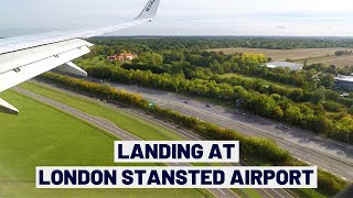 Landing at Stansted Airport  Haverhill Saffron Walden Harlow Ryanair 737800 [upl. by Ecnedurp]