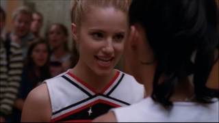 Glee  Santana and Quinn fight 2x01 [upl. by Yajnas719]