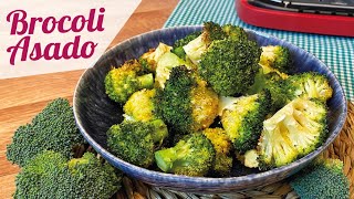 BROCOLI EN FREIDORA DE AIRE 🥦 Brócoli asado crujiente  SALUDABLE [upl. by Laemsi]