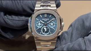 NAUTILUS PERPETUAL PATEK PHILIPPE  Nautilus Perpetual Calendar 57401G Whitegold 百达翡丽 鹦鹉螺万年历 [upl. by Mart316]