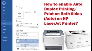 How to enable Auto Duplex Printing Print on Both Sides Printing on HP LaserJet P2015dn [upl. by Ylekalb]