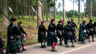 Lonach Highlanders 2015 march  Candacraig to Roughpark and Tornashean [upl. by Cowen]