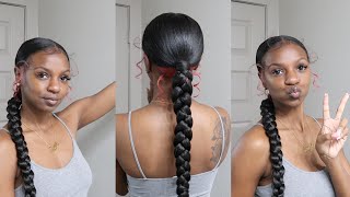 SLEEK LONG BRAIDED PONYTAIL EXTENDED  TUTORIAL 💕 [upl. by O'Reilly]