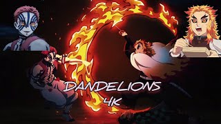 Fiery Clash Rengoku vs Akaza  Dandelions Remix EditAMV [upl. by Aicelet]