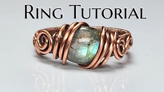 Woven Ring Wire Wrapping Tutorial DIY Jewelry [upl. by Oicneserc]