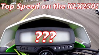 2018 KLX250 Top Speed Test  How Fast Is It [upl. by Onibas475]