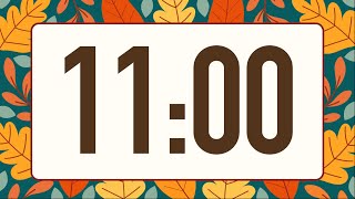 11 Minute Fun Fall Leaves Timer Warm Harp Alarm at End No Music [upl. by Eednim]