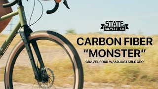 First Look State Bicycle Co  Carbon Fiber quotMonsterquot Gravel Fork v2 [upl. by Sparhawk]