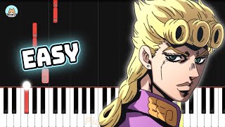 full JoJo Golden Wind OST  quotGiornos ThemeIl vento doroquot  EASY Piano Tutorial amp Sheets [upl. by Jahdal]