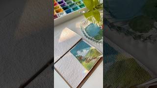 Studio Ghibli painting idea with Himi gouache art artshorts shortviral gouachepainting fyp [upl. by Llenrrad]