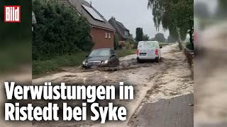 NIEDERSACHSEN Schwere Unwetter sorgen für Schlammlawine [upl. by Ennobe573]