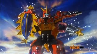 Dino Charge Megazord Transformation 1  Power Rangers Dino Charge  Power Rangers Official [upl. by Ennaylloh991]