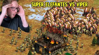 EL BRUTAL ATAQUE DE ELEFANTES VS THE VIPER AGE OF EMPIRES 2 [upl. by Ahsiekyt214]