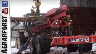 Mobiler Langholzspalter Eigenbau auf Rückewagen für Starkholz [upl. by Oriaj]