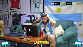 LA COBRA REACCIONA AL PRIMER GOL DE PARAGUAY DE CHILENA [upl. by Abekam912]