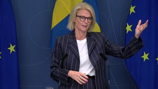 Pressträff med finansminister Elisabeth Svantesson om ny ekonomisk prognos [upl. by Lampert]