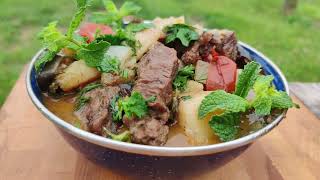 CHANAKHI ჭანახი BEEF MEAT STEW [upl. by Ahtelat]