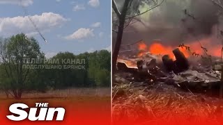 Russian warplanes and helicopters shot down and crashed near Ukraine border [upl. by Comptom908]