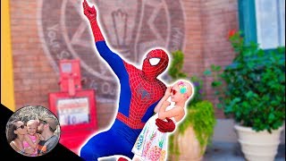 SHE FREAKED OUT WHEN SHE SAW SPIDERMAN  DISNEYLAND VLOG 119 [upl. by Clementas150]