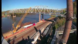 Red Wing Bridge Project Cofferdam Construction [upl. by Ahsieyk]