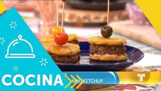 Recetas de cocina “Latino Sliders” con Tostones  Un Nuevo Día  Telemundo [upl. by Niawtna539]