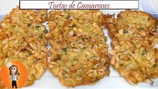 Tortas de Camarones o Tortillitas de Camarones sin Huevo  Receta de Cocina en Familia [upl. by Tessa]