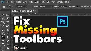 Photoshop Toolbar Missing  Reset Tools and Workspace in Photoshop [upl. by Nahpos]