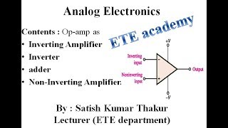 applications of Opamp part 2 Inverting and Noninverting Amplifier Inverter Adder [upl. by Annoved452]