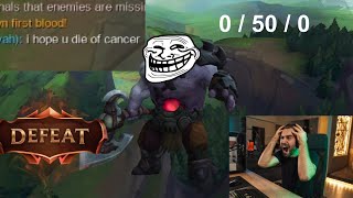 League of Legends Trolling  Taking Inting Sion quotStratquot To New Extremes  Rager Gets Chat Banned XD [upl. by Atiana]