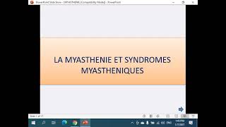 Myasthenie Et Syndrome Myasthenique Dr Serairi [upl. by Halfdan]