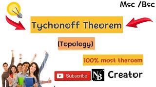 Tychonoff Theorem in hindi  Topology [upl. by Bergeron233]