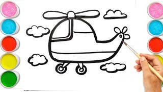 Helicopter Drawing Step by Step for kids  How to draw Helicopter  Kids Drawing helicopter [upl. by Eetnwahs]