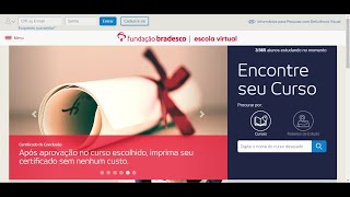 Fundação Bradesco Como fazer cursos grátis com certificado [upl. by Lyndel]